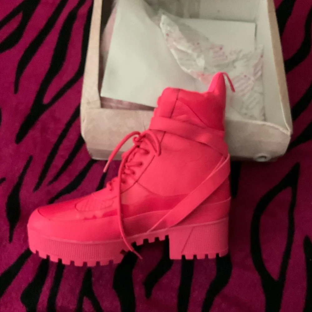 Vibrant Pink Women's Boots - Picture 10 of 13